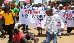 TSC teachers participating in a past demonstration over salary increments.