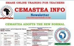 SMASE list of selected teachers for online training.