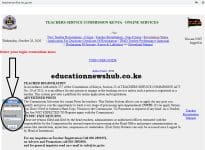 The TSC online portal; https://teachersonline.tsc.go.ke/