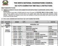 KCPE Timetable 2021-2022