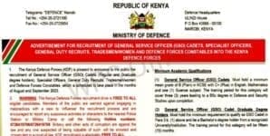 KDF Recruitment 2023