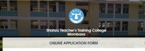 Shanzu TTC online application portal